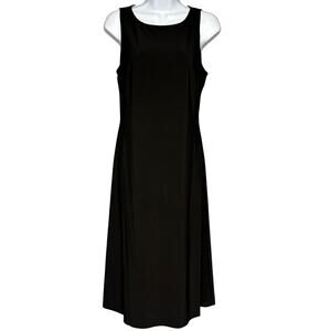 Anne Klein Sleeveless Minimalist LBD Wedding Guest Midi Shift Dress Sz 10